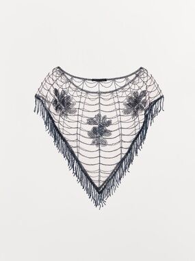 ZARA CAPE WITH BEADED EMBROIDERY